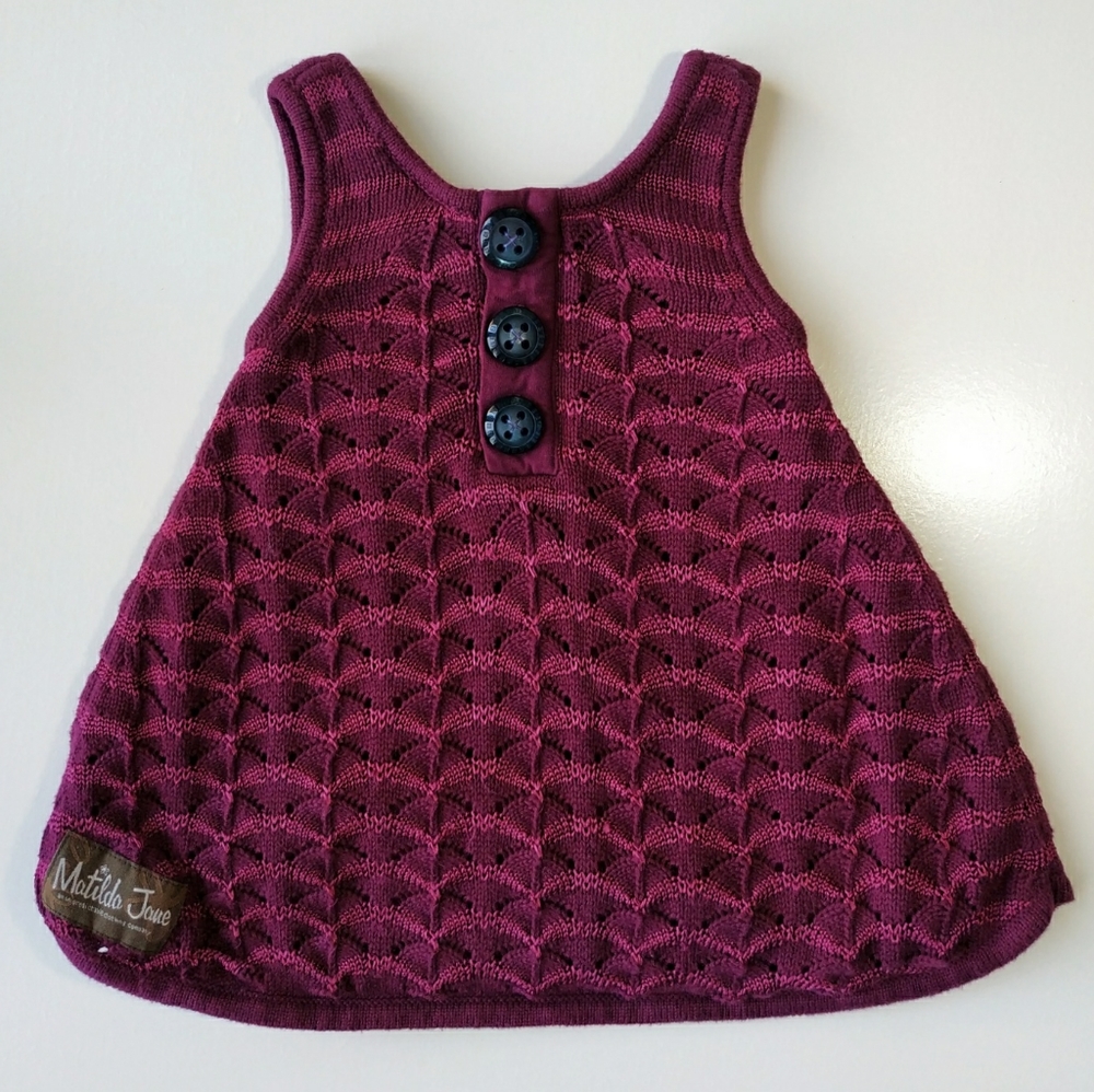 Matilda Jane Lined Sweater knit Dress 18 mo Paint by Numbers Aurora Burgundy